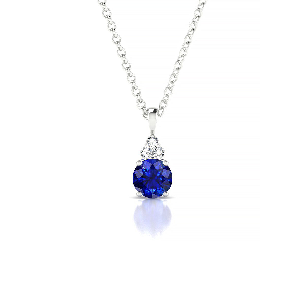 Mirage | 18k White Gold 4.5 mm Round Sapphire Pendant