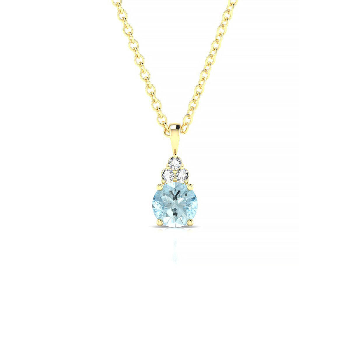 Mirage | 18k Yellow Gold 4.5 mm Round Aquamarine Pendant