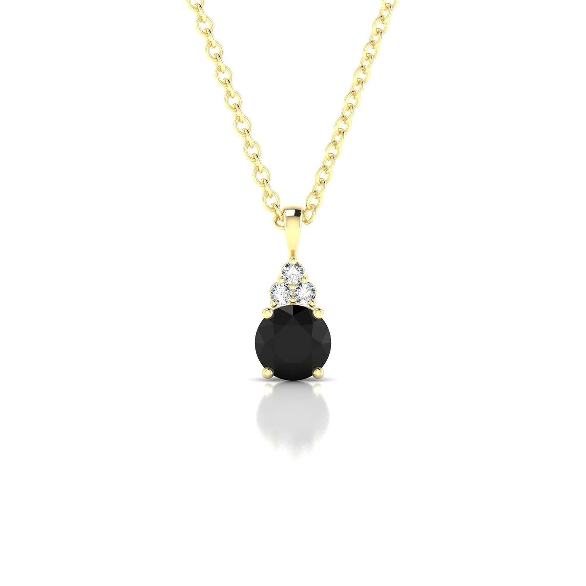 Mirage | 18k Yellow Gold 4.5 mm Round Black Diamond Pendant