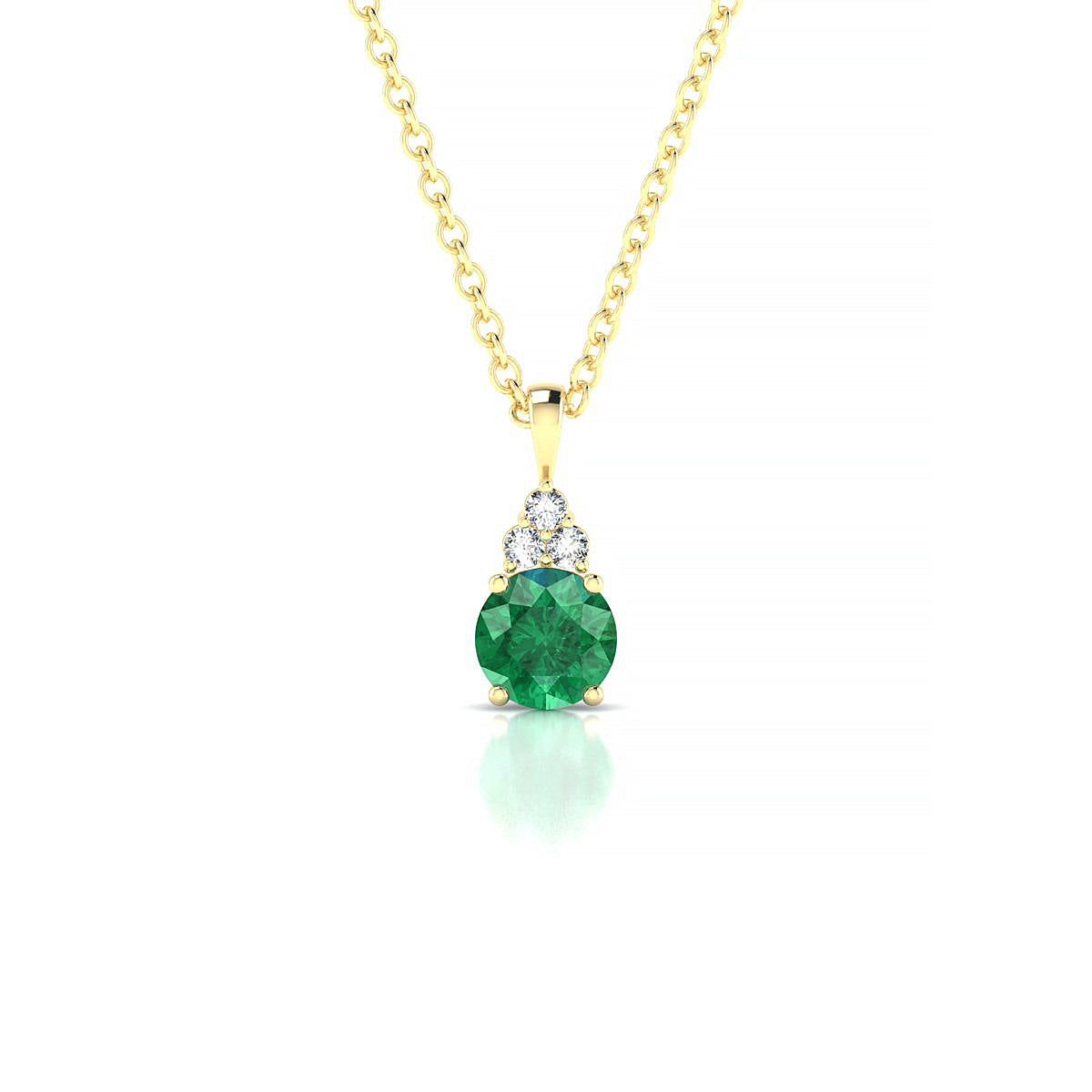 Mirage | 18k Yellow Gold 4.5 mm Round Emerald Pendant
