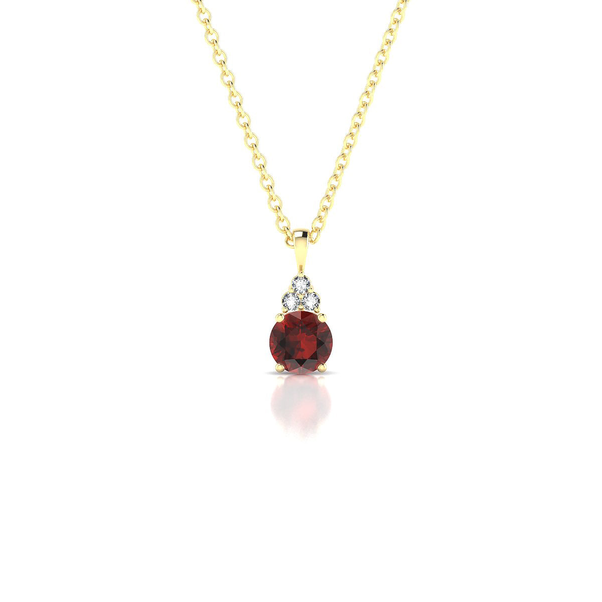 Mirage | 18k Yellow Gold 4.5 mm Round Garnet Pendant