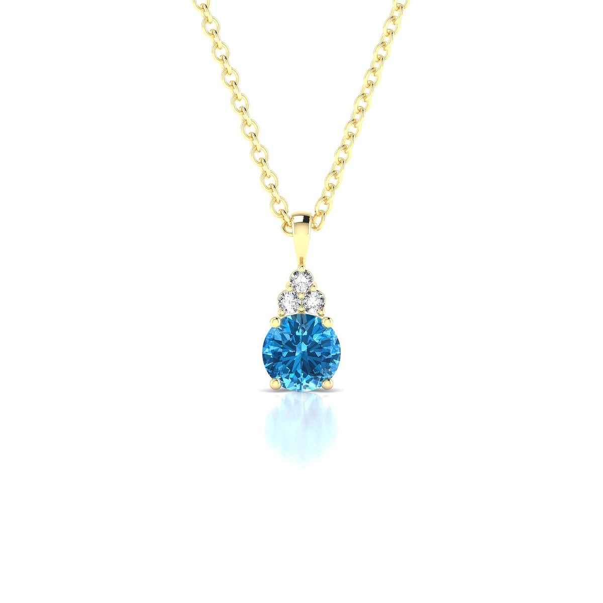 Mirage | 18k Yellow Gold 4.5 mm Round Topaz Pendant