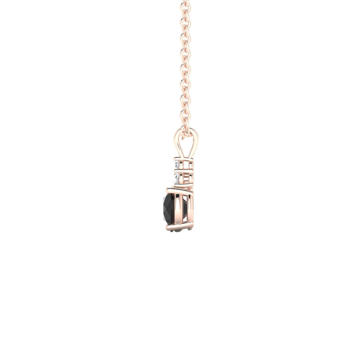 Mirage | 18k Rose Gold 4.5 mm Round Black Diamond Pendant