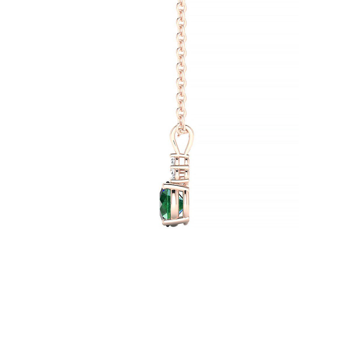 Mirage | 18k Rose Gold 4.5 mm Round Emerald Pendant