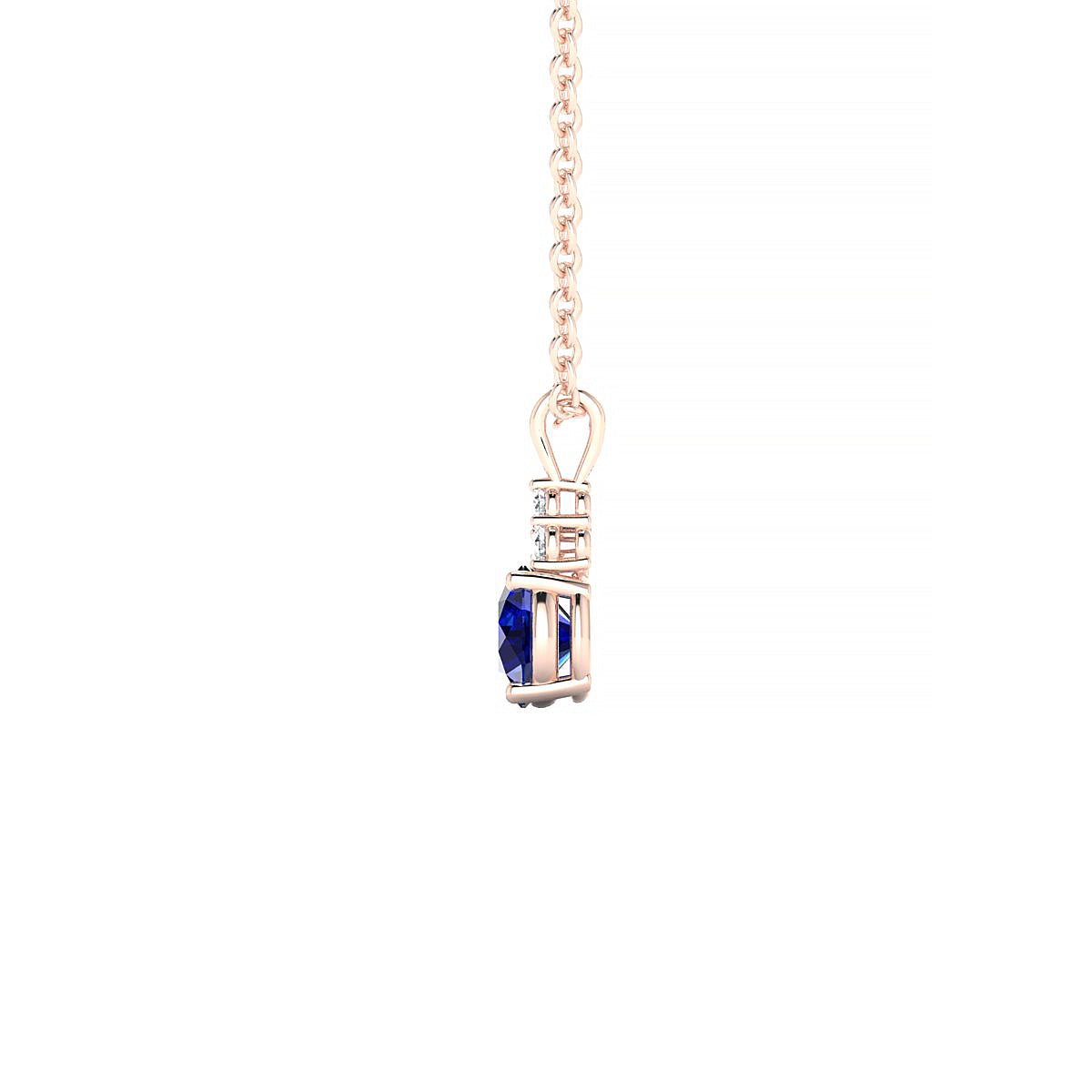 Mirage | 18k Rose Gold 4.5 mm Round Sapphire Pendant