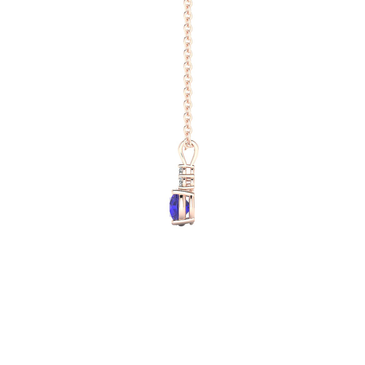 Mirage | 18k Rose Gold 4.5 mm Round Tanzanite Pendant