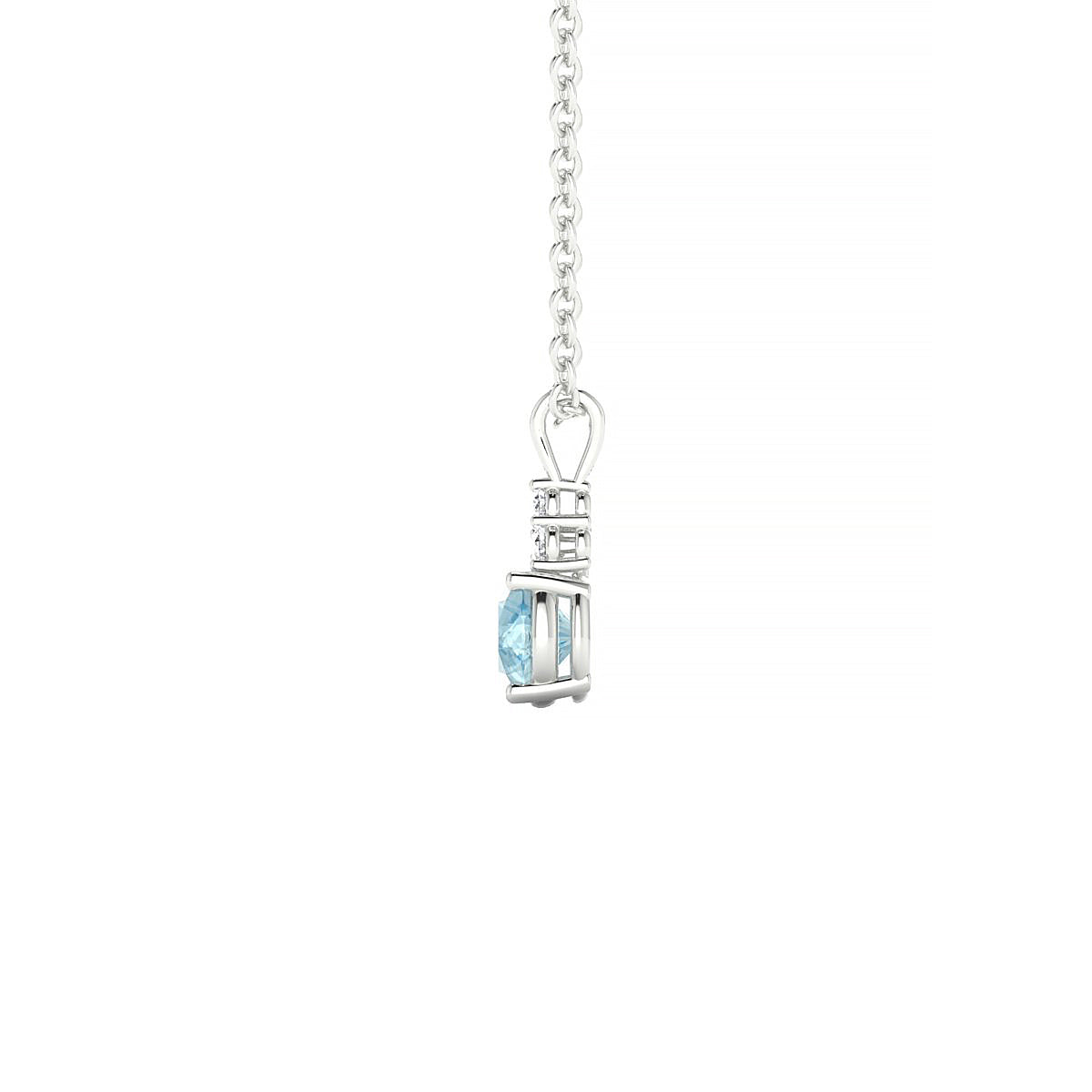 Mirage | 18k White Gold 4.5 mm Round Aquamarine Pendant