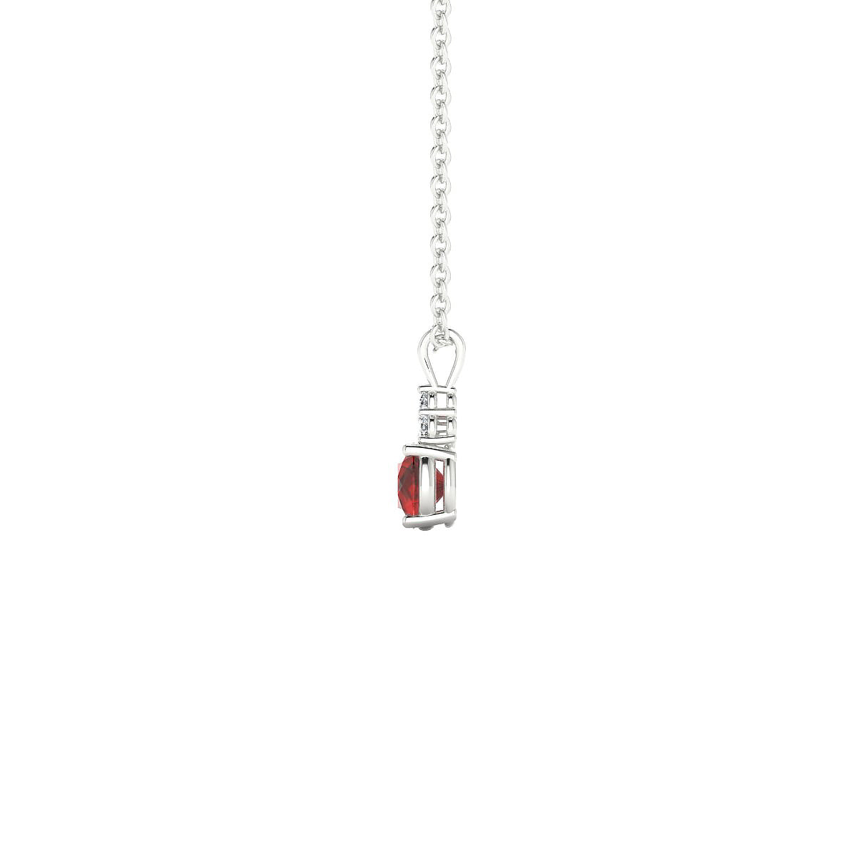 Mirage | 18k White Gold 4.5 mm Round Garnet Pendant