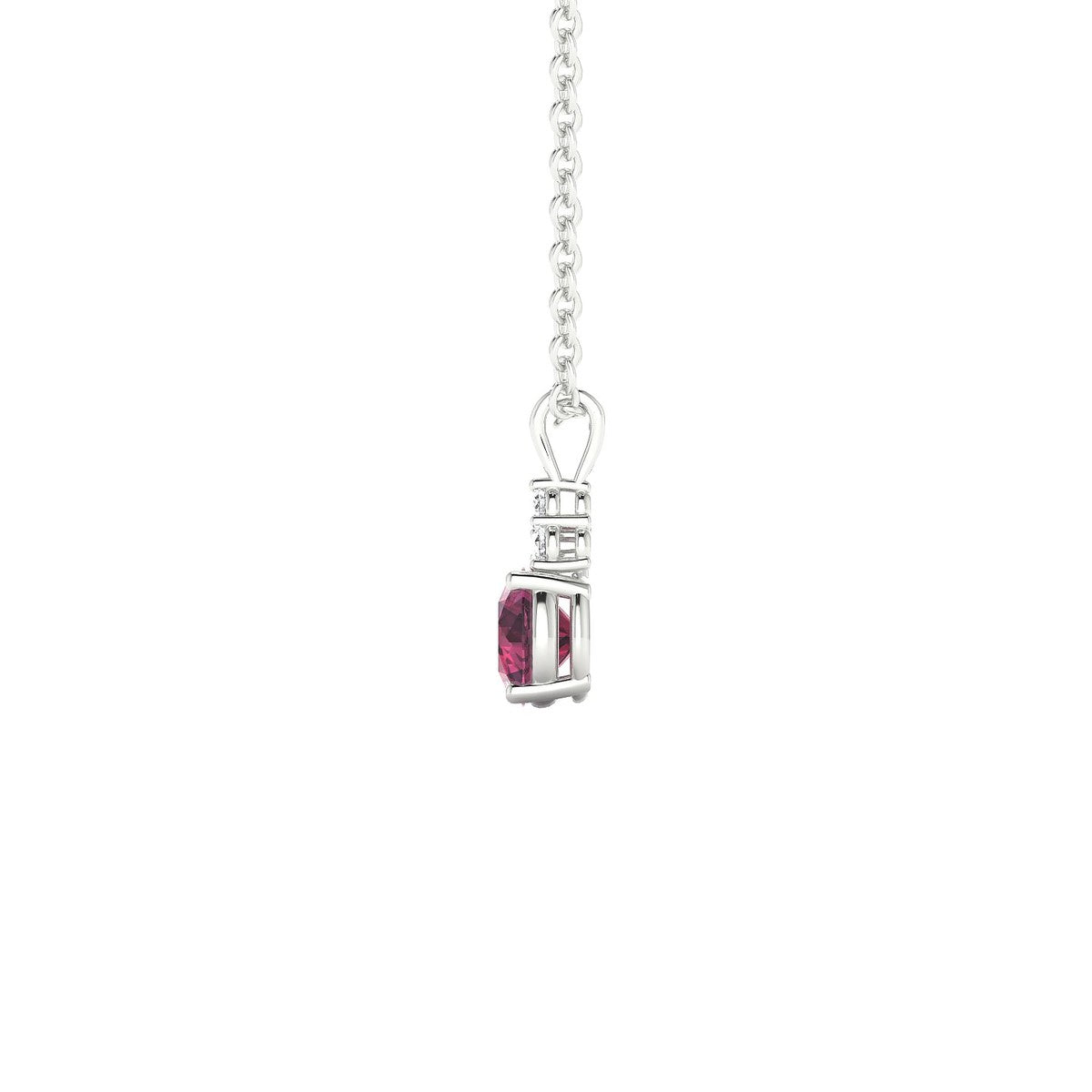 Mirage | 18k White Gold 4.5 mm Round Rhodolite Pendant