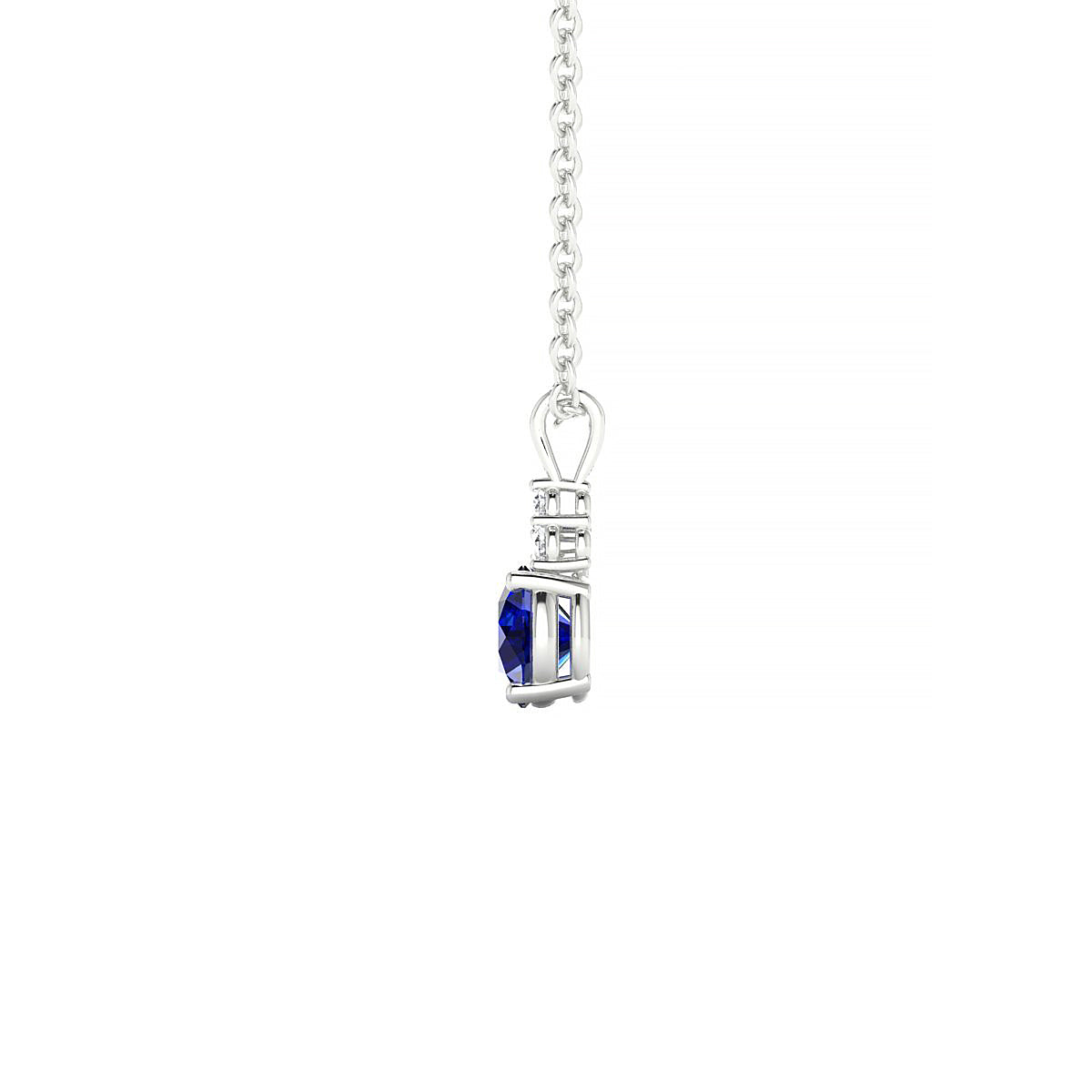 Mirage | 18k White Gold 4.5 mm Round Sapphire Pendant