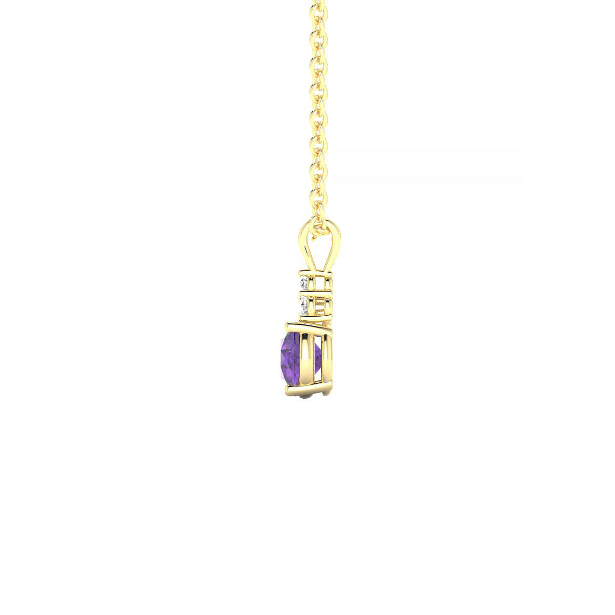 Mirage | 18k Yellow Gold 4.5 mm Round Amethyst Pendant