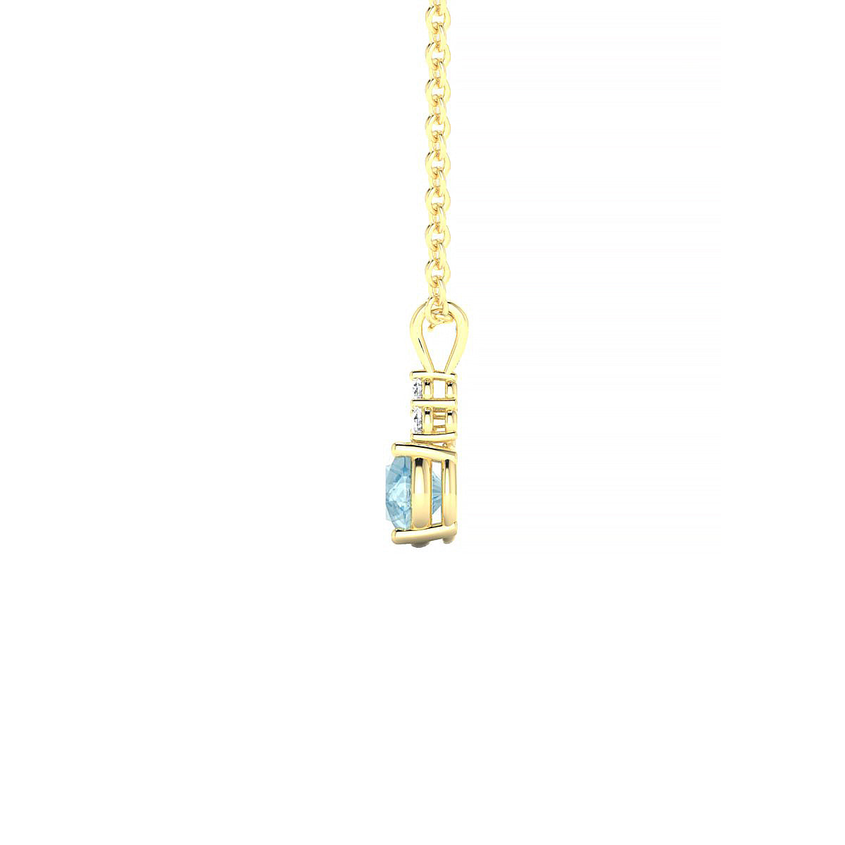 Mirage | 18k Yellow Gold 4.5 mm Round Aquamarine Pendant