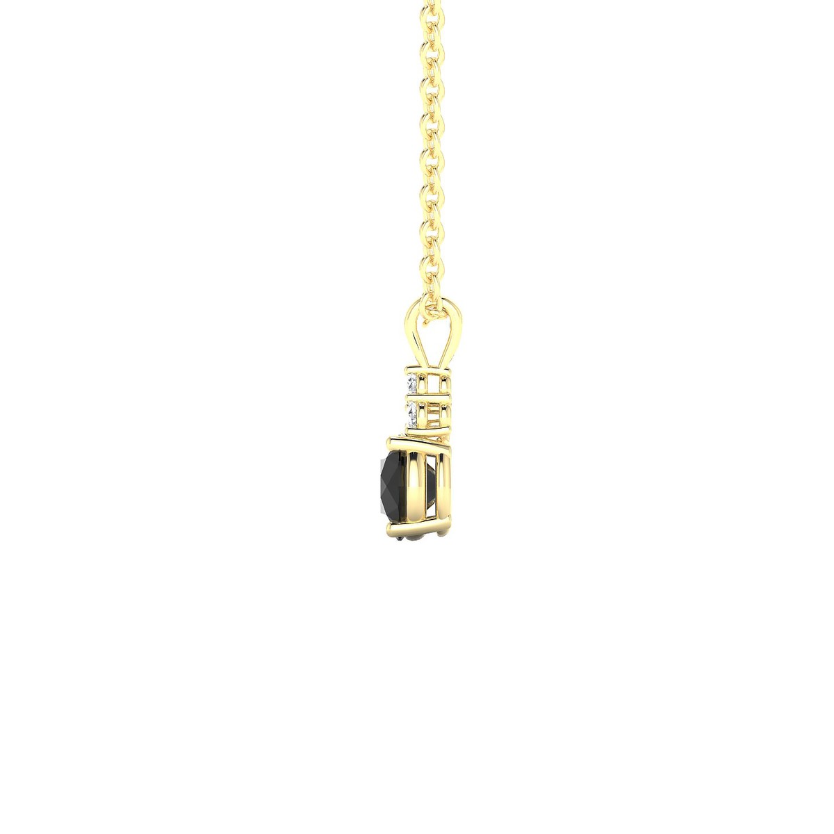 Mirage | 18k Yellow Gold 4.5 mm Round Black Diamond Pendant