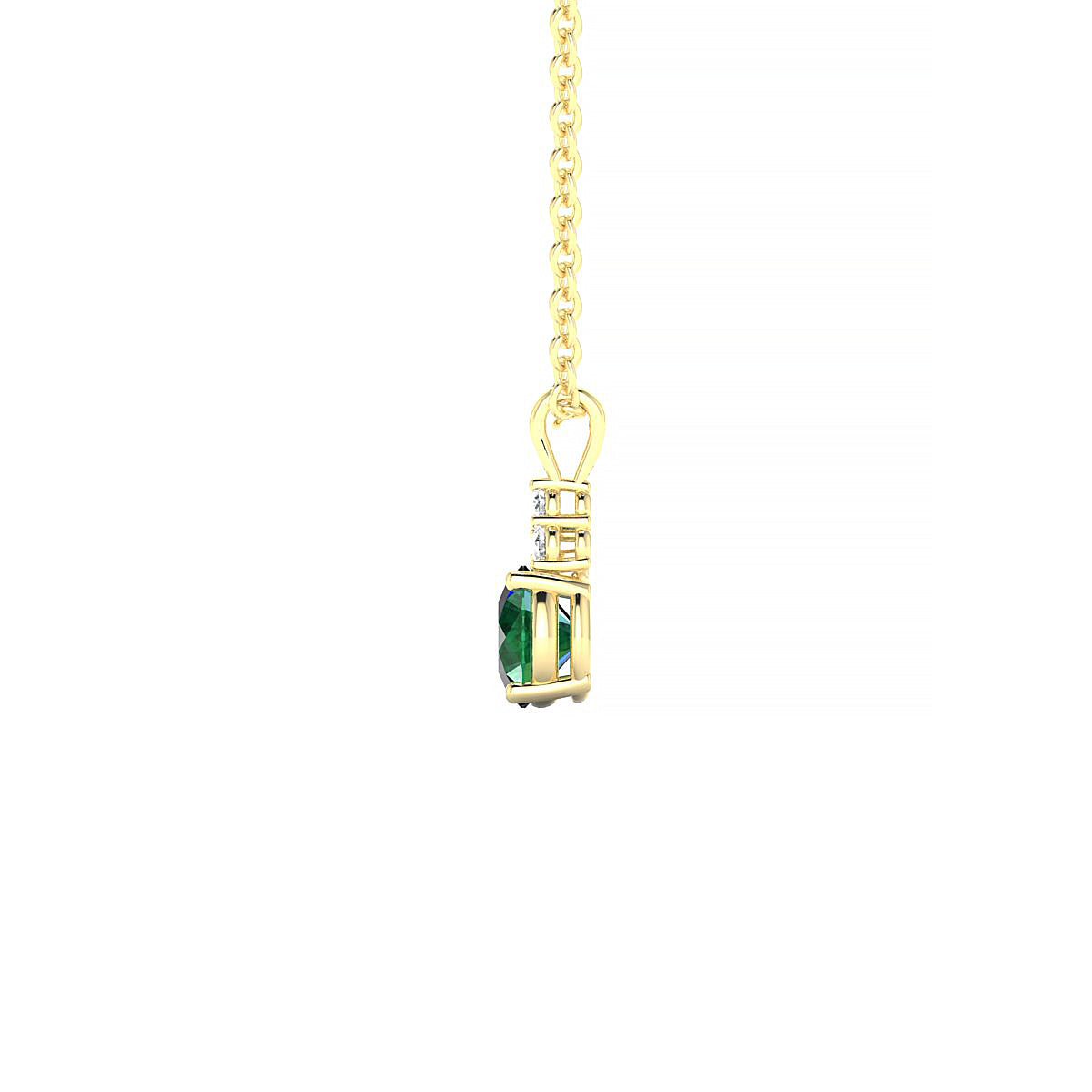 Mirage | 18k Yellow Gold 4.5 mm Round Emerald Pendant