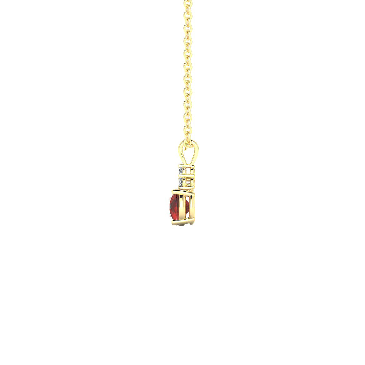 Mirage | 18k Yellow Gold 4.5 mm Round Garnet Pendant