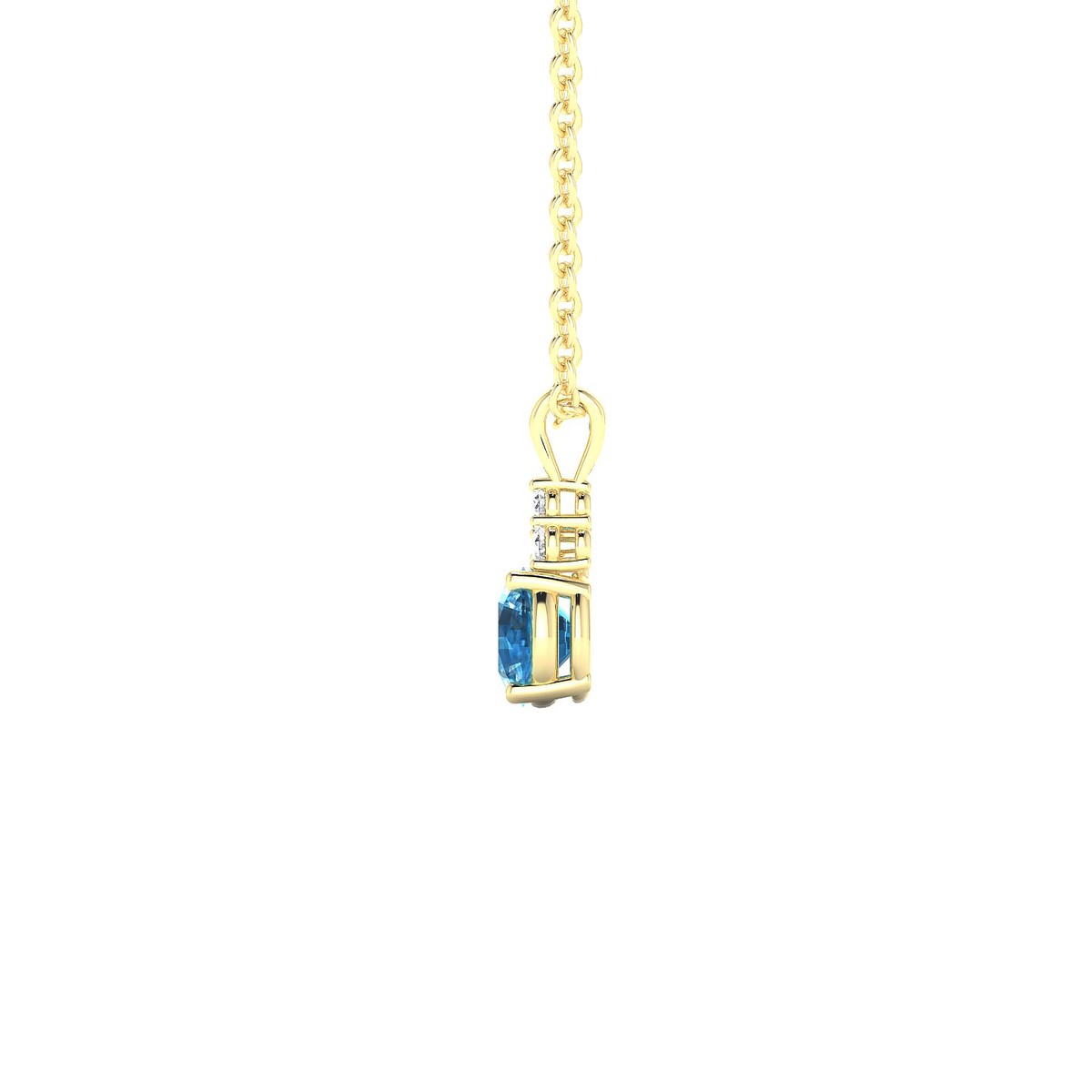 Mirage | 18k Yellow Gold 4.5 mm Round Topaz Pendant