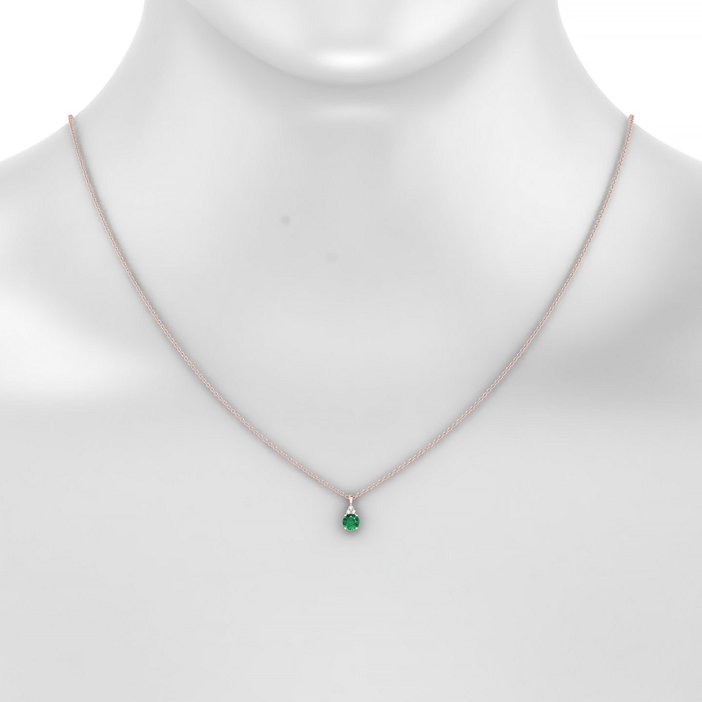 Mirage | 18k Rose Gold 4.5 mm Round Emerald Pendant