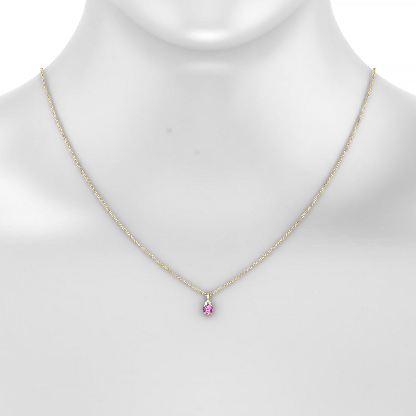 Mirage | 18k Yellow Gold 4.5 mm Round Pink Sapphire Pendant