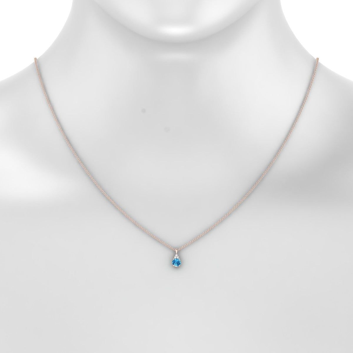 Mirage | 18k Rose Gold 4.5 mm Round Topaz Pendant