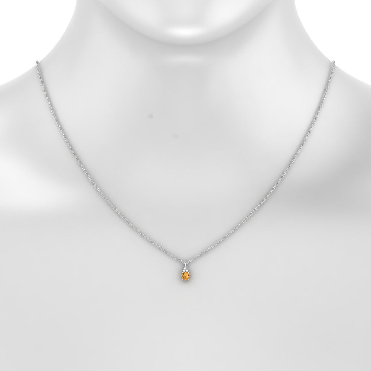 Mirage | 18k White Gold 4.5 mm Round Citrine Pendant