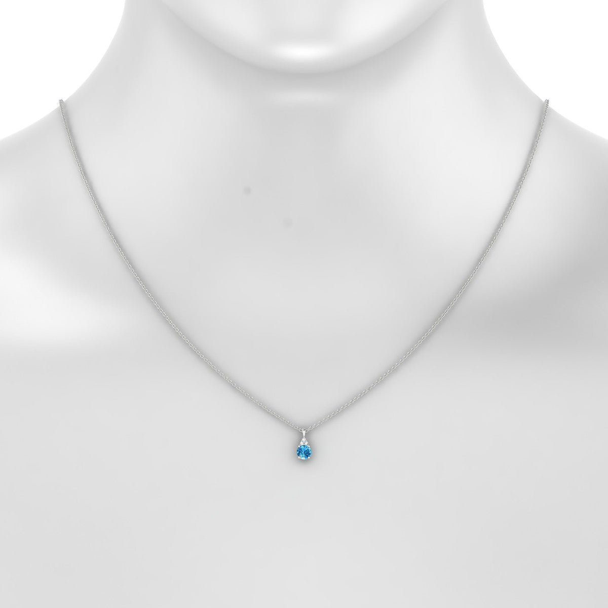 Mirage | 18k White Gold 4.5 mm Round Topaz Pendant