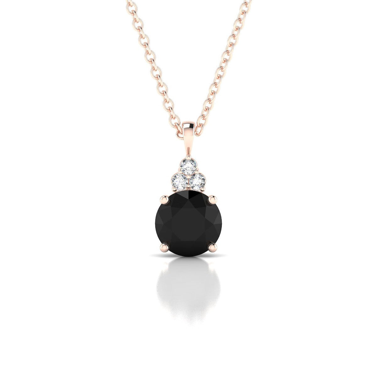 Mirage | 18k Rose Gold 6 mm Round Black Diamond Pendant