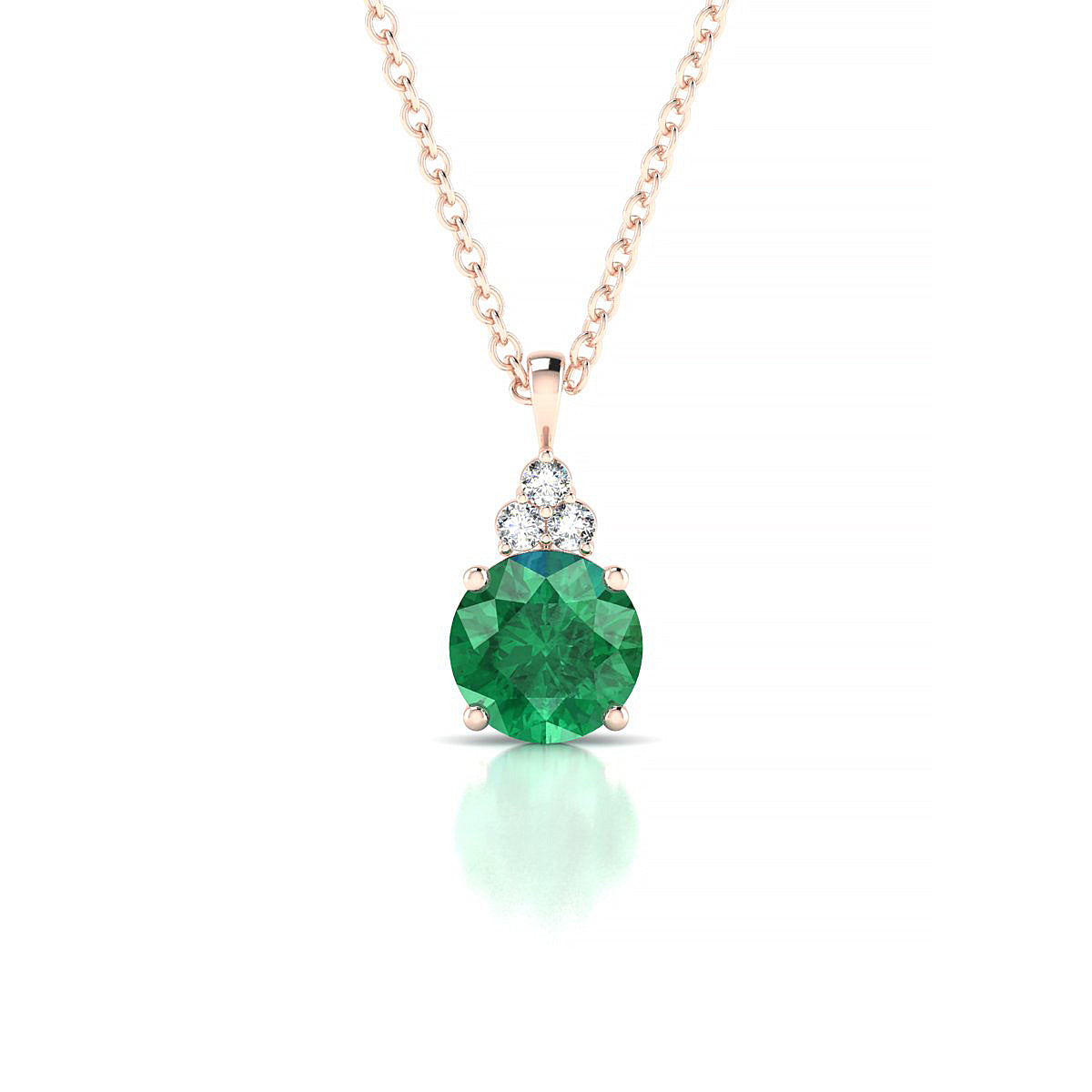 Mirage | 18k Rose Gold 6 mm Round Emerald Pendant