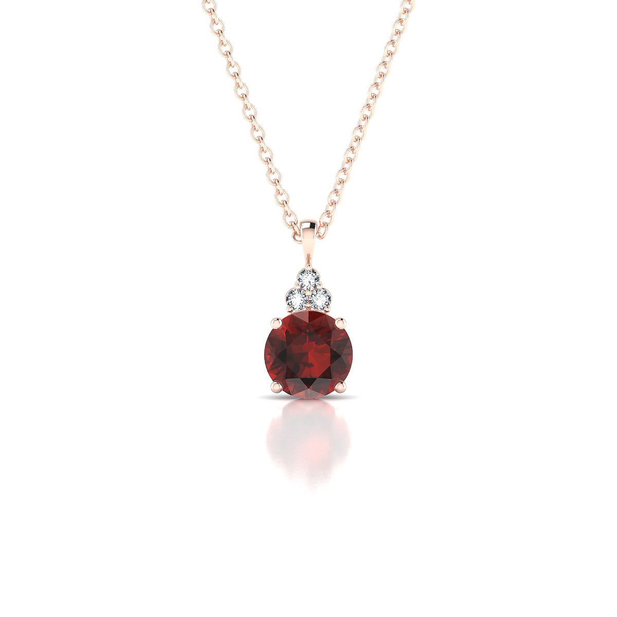 Mirage | 18k Rose Gold 6 mm Round Garnet Pendant