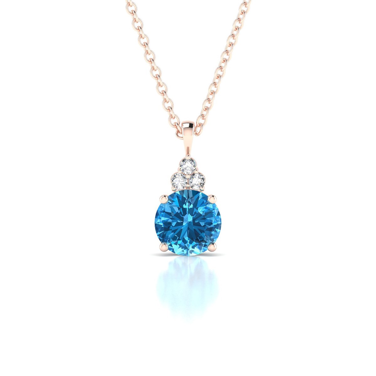 Mirage | 18k Rose Gold 6 mm Round Topaz Pendant