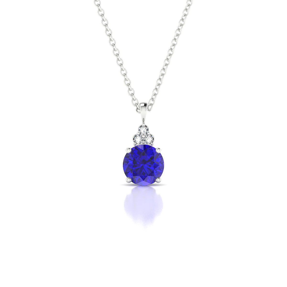 Mirage | 18k White Gold 6 mm Round Tanzanite Pendant