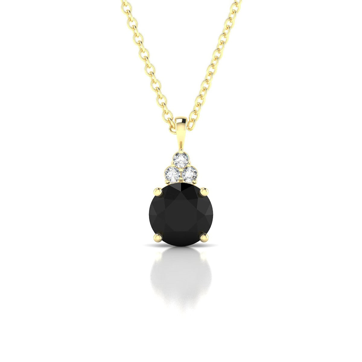 Mirage | 18k Yellow Gold 6 mm Round Black Diamond Pendant