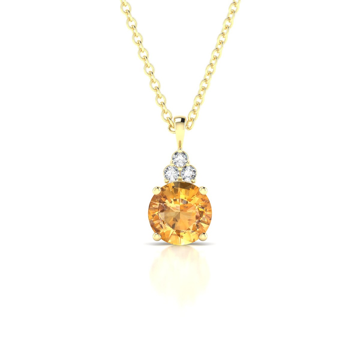 Mirage | 18k Yellow Gold 6 mm Round Citrine Pendant