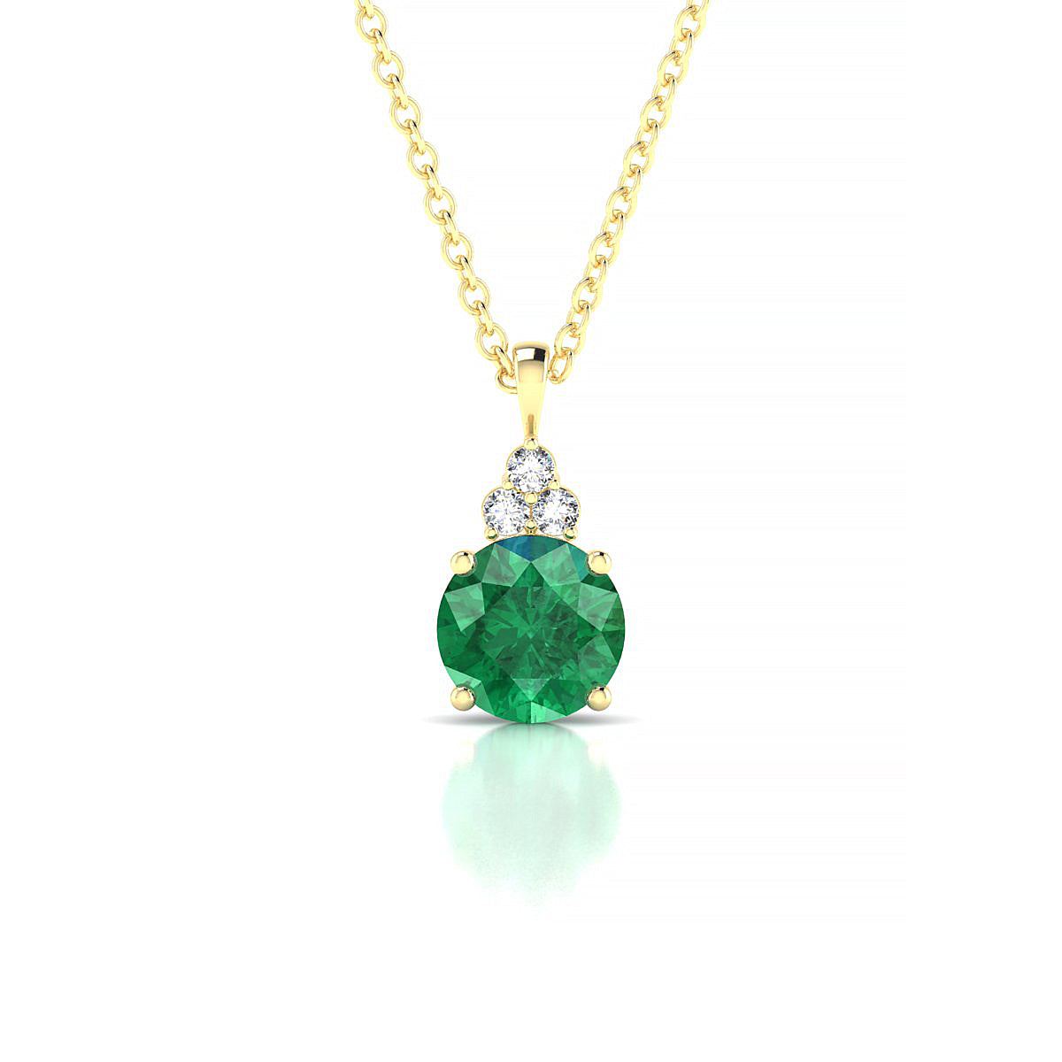 Mirage | 18k Yellow Gold 6 mm Round Emerald Pendant