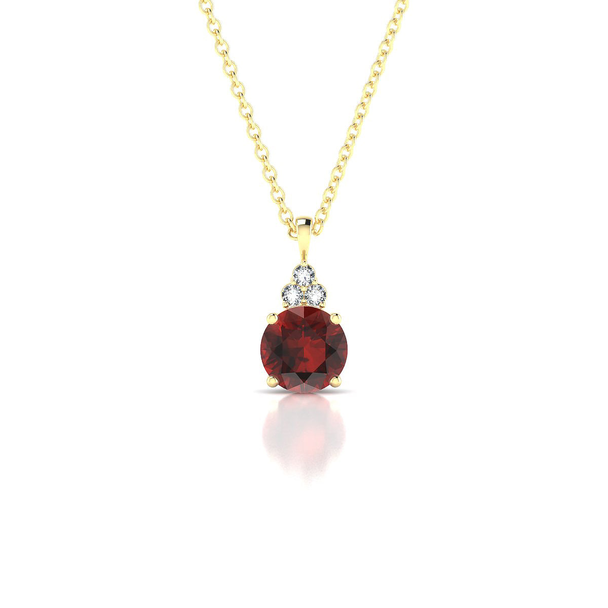 Mirage | 18k Yellow Gold 6 mm Round Garnet Pendant
