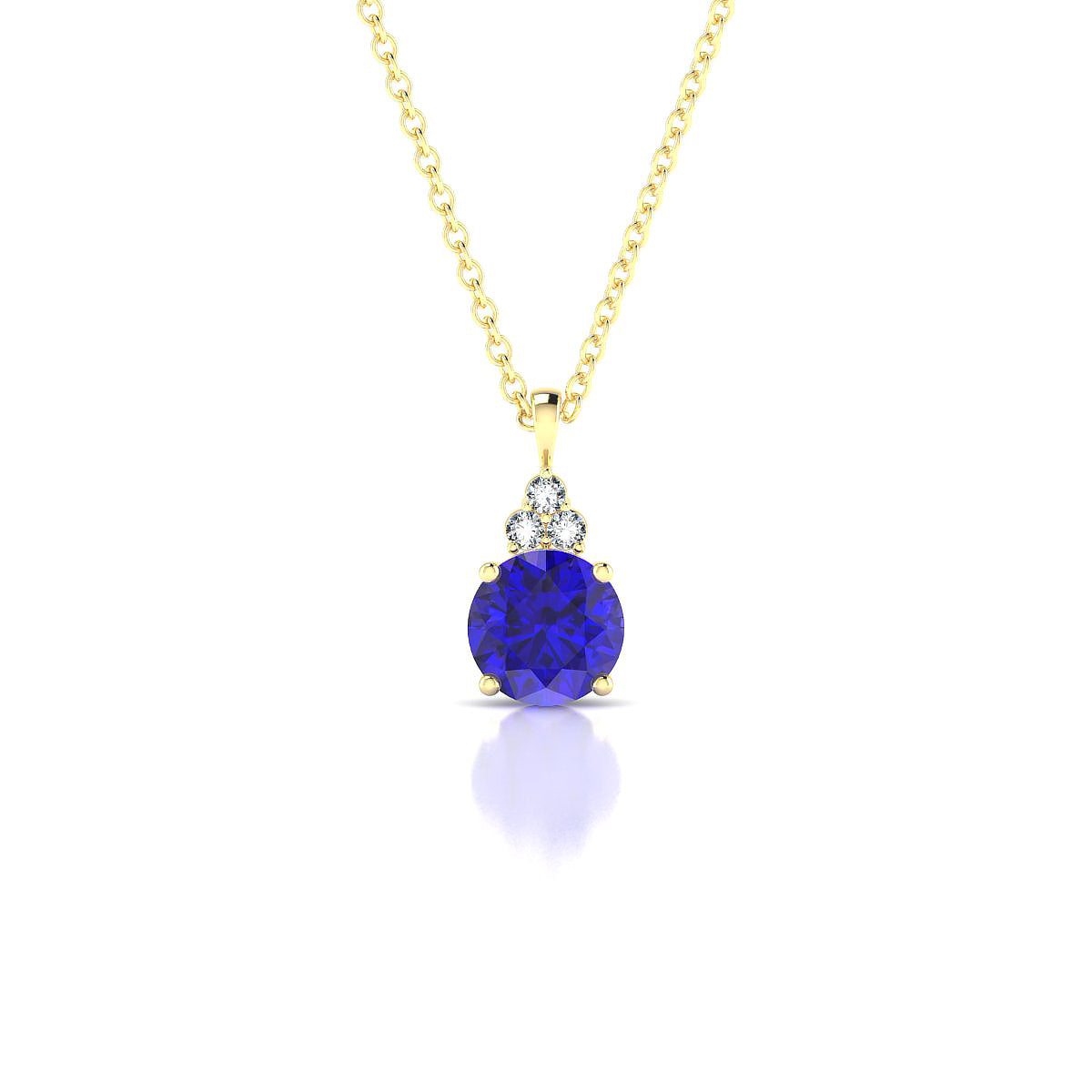 Mirage | 18k Yellow Gold 6 mm Round Tanzanite Pendant