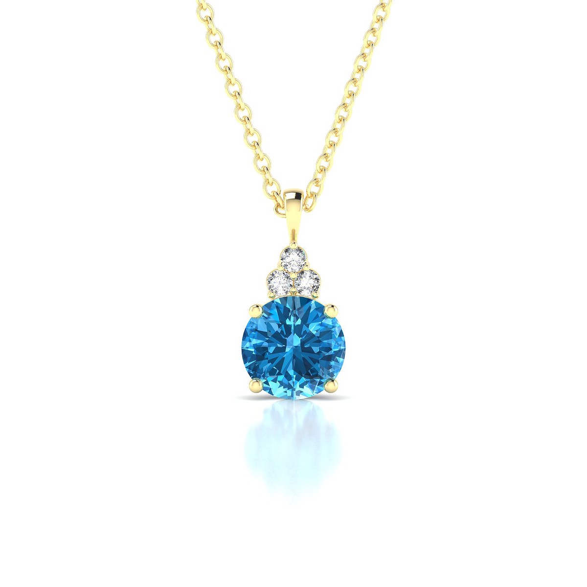 Mirage | 18k Yellow Gold 6 mm Round Topaz Pendant