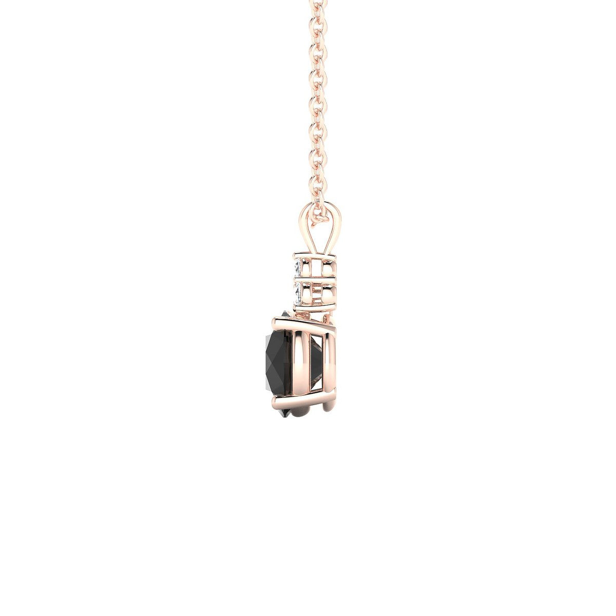 Mirage | 18k Rose Gold 6 mm Round Black Diamond Pendant