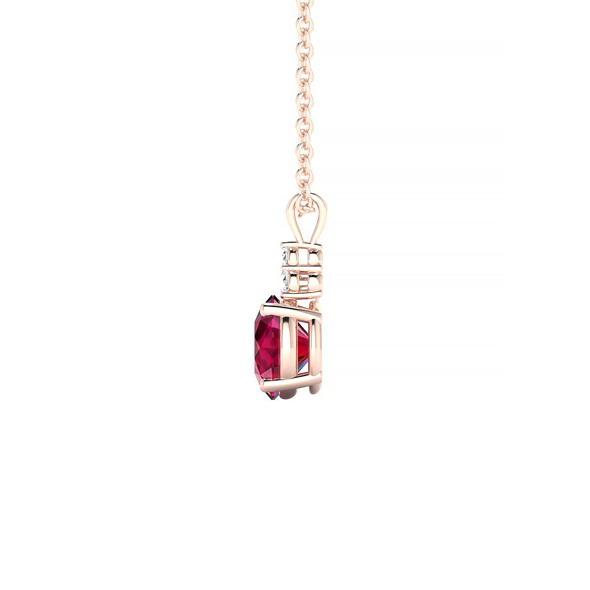 Mirage | 18k Rose Gold 6 mm Round Ruby Pendant
