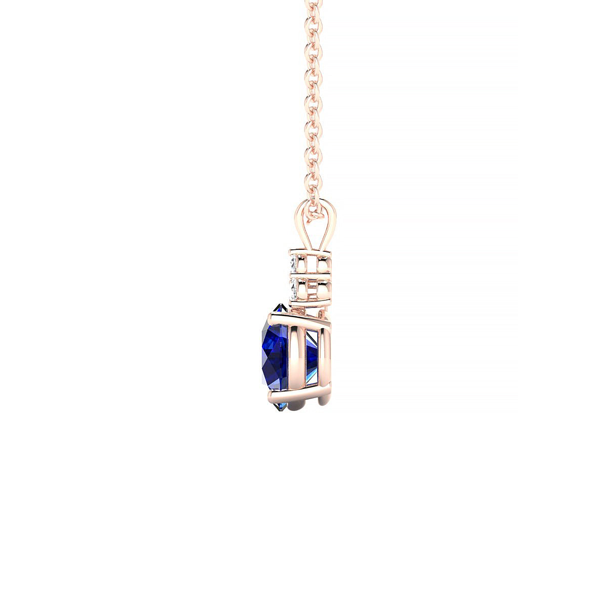Mirage | 18k Rose Gold 6 mm Round Sapphire Pendant