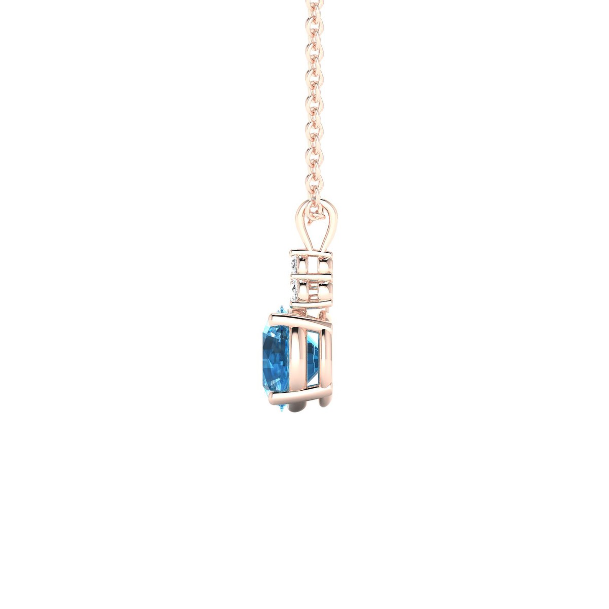 Mirage | 18k Rose Gold 6 mm Round Topaz Pendant