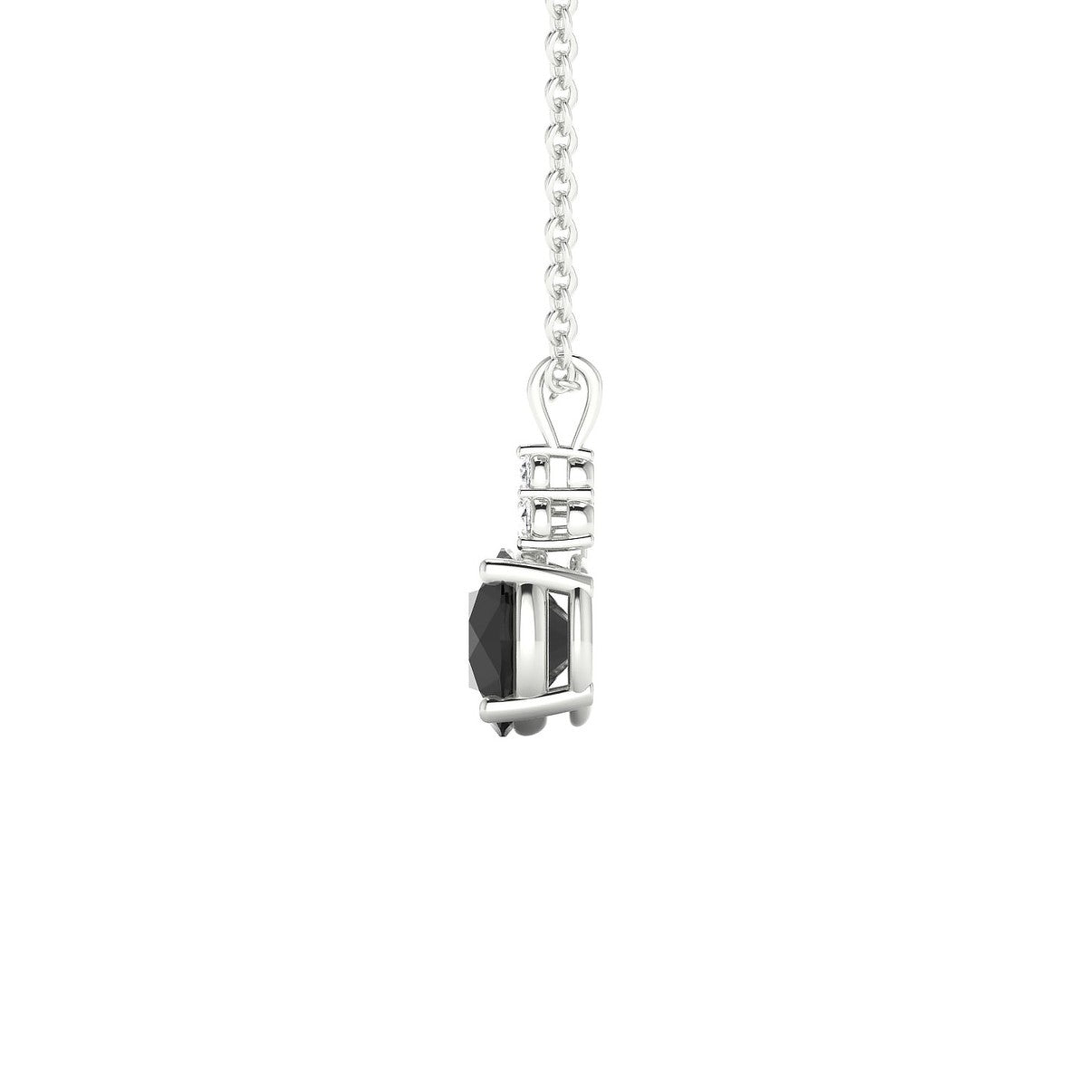 Mirage | 18k White Gold 6 mm Round Black Diamond Pendant