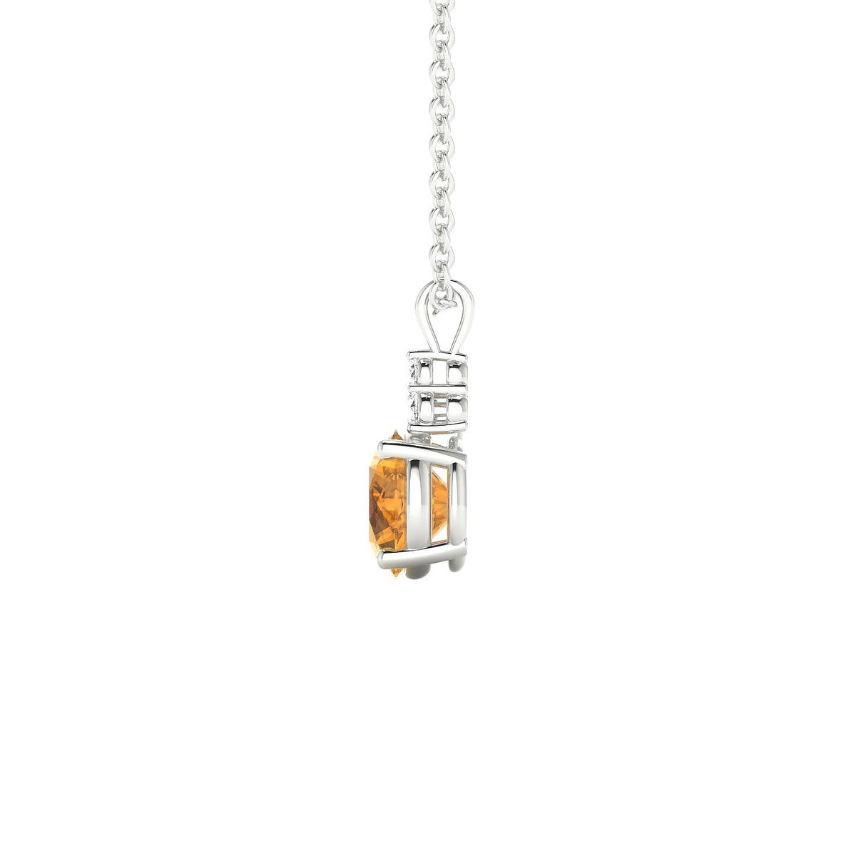 Mirage | 18k White Gold 6 mm Round Citrine Pendant
