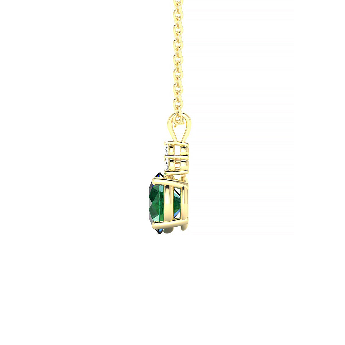 Mirage | 18k Yellow Gold 6 mm Round Emerald Pendant