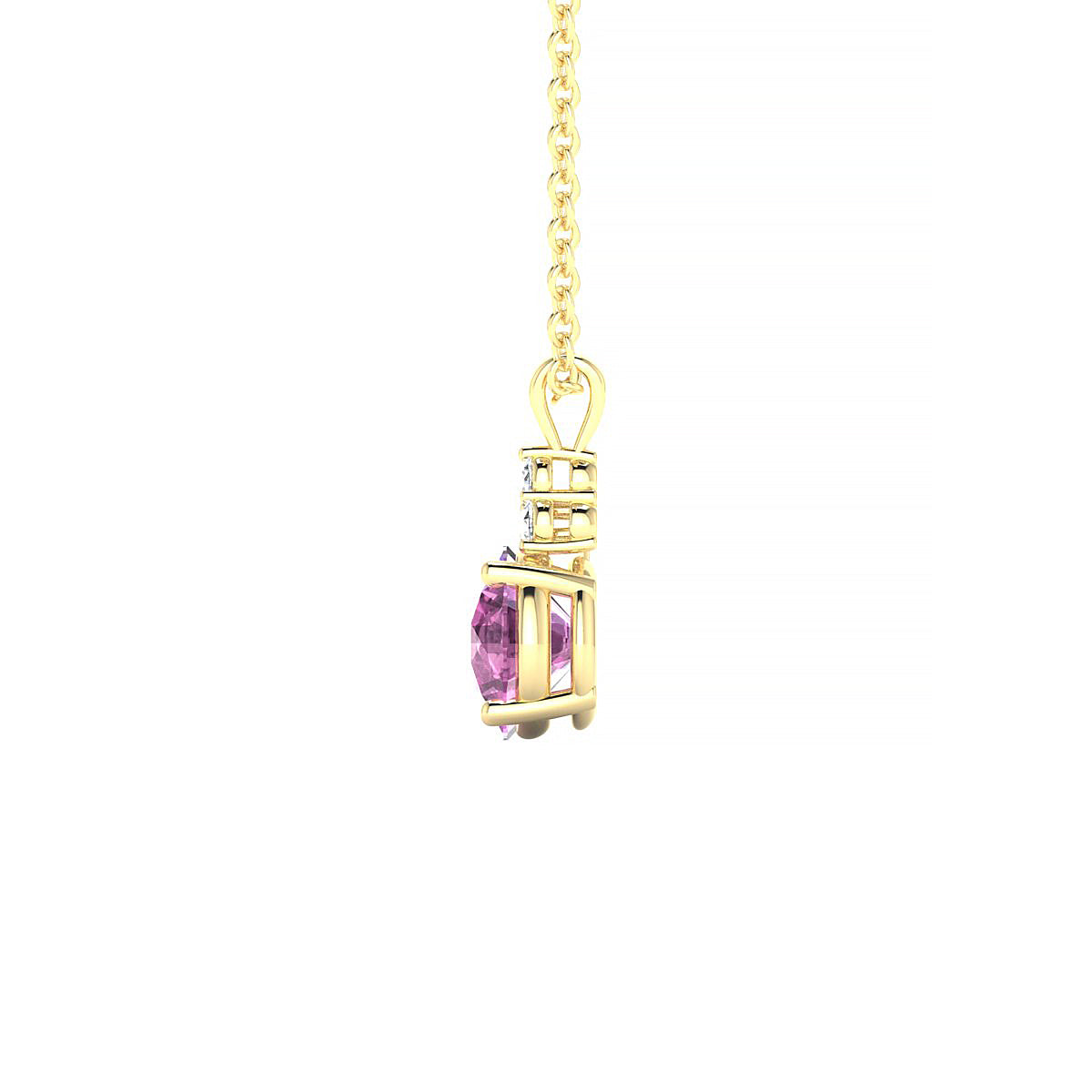 Mirage | 18k Yellow Gold 6 mm Round Pink Sapphire Pendant