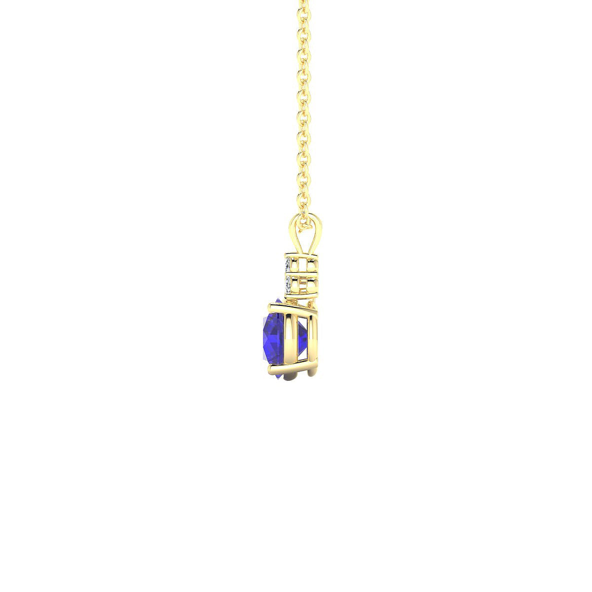 Mirage | 18k Yellow Gold 6 mm Round Tanzanite Pendant