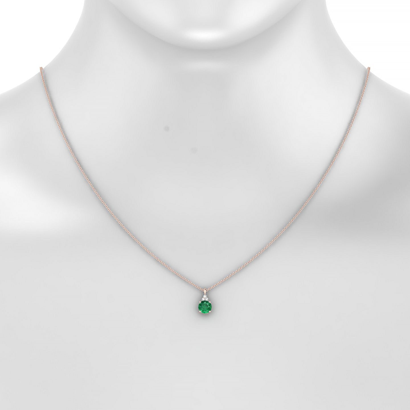 Mirage | 18k Rose Gold 6 mm Round Emerald Pendant