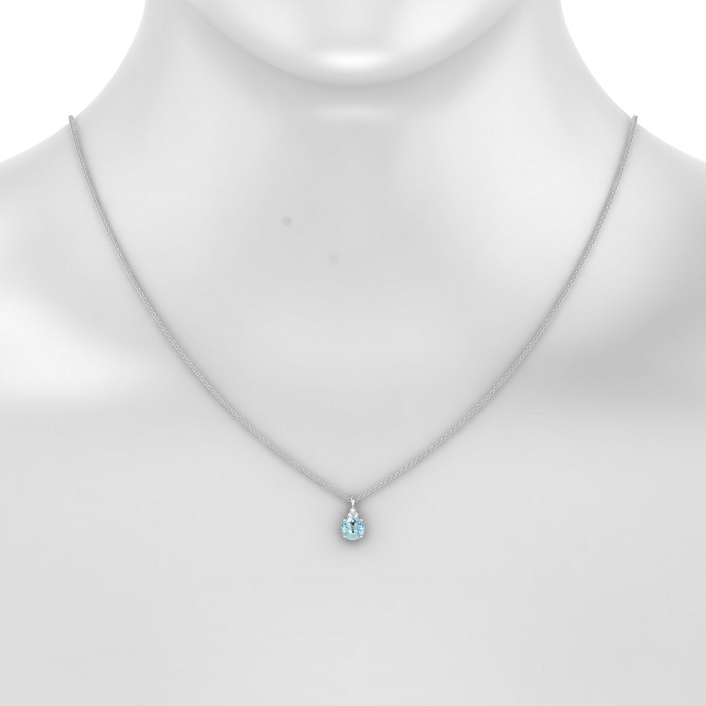 Mirage | 18k White Gold 6 mm Round Aquamarine Pendant