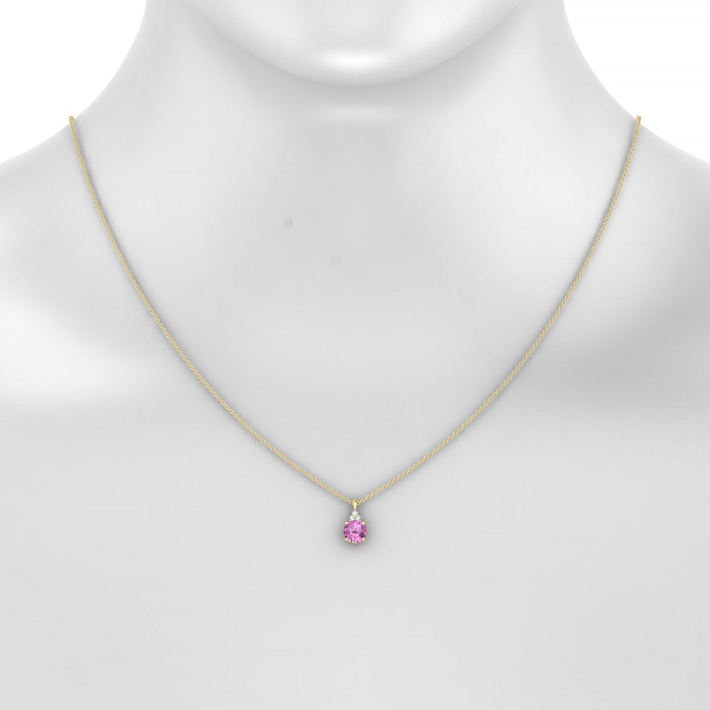 Mirage | 18k Yellow Gold 6 mm Round Pink Sapphire Pendant