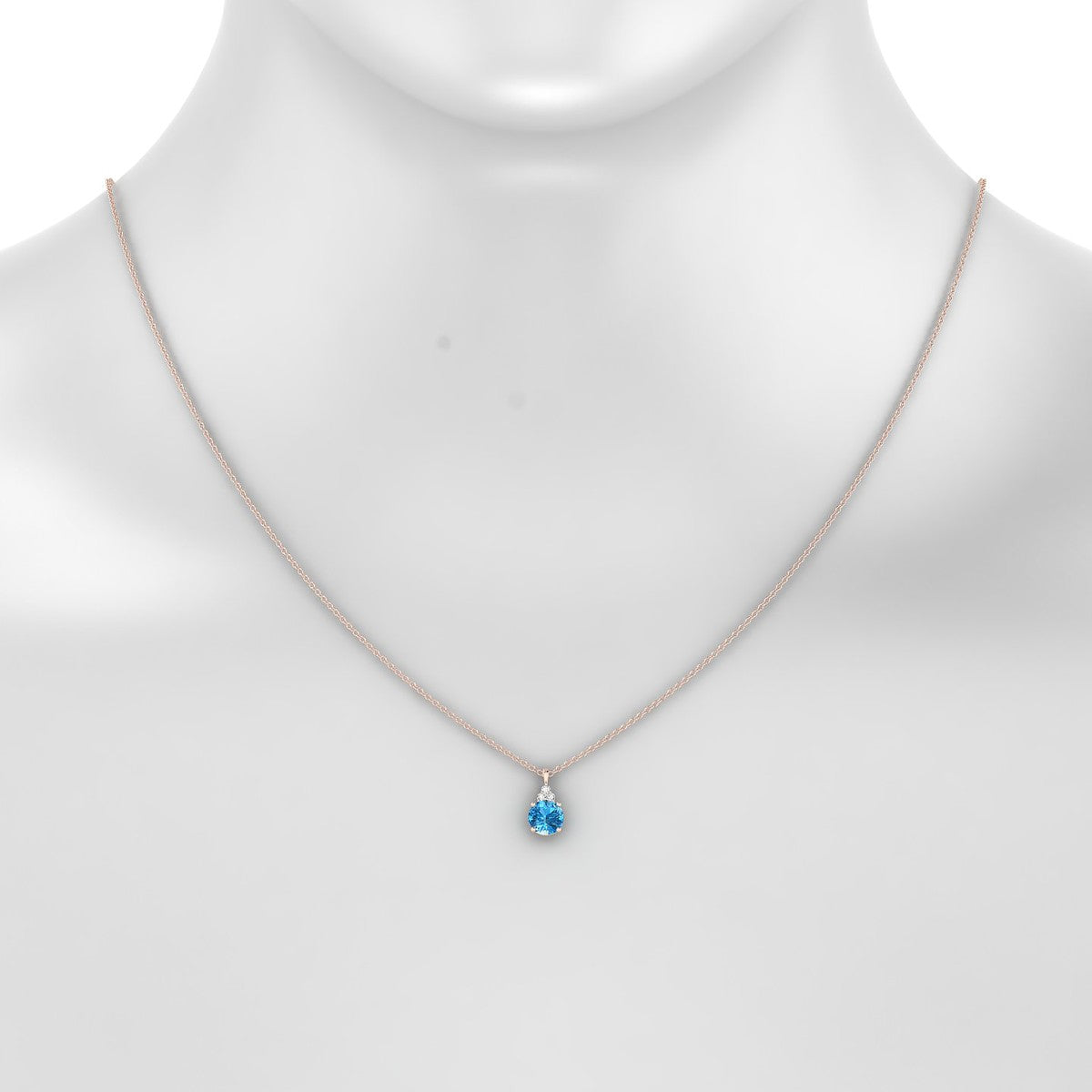 Mirage | 18k Rose Gold 6 mm Round Topaz Pendant