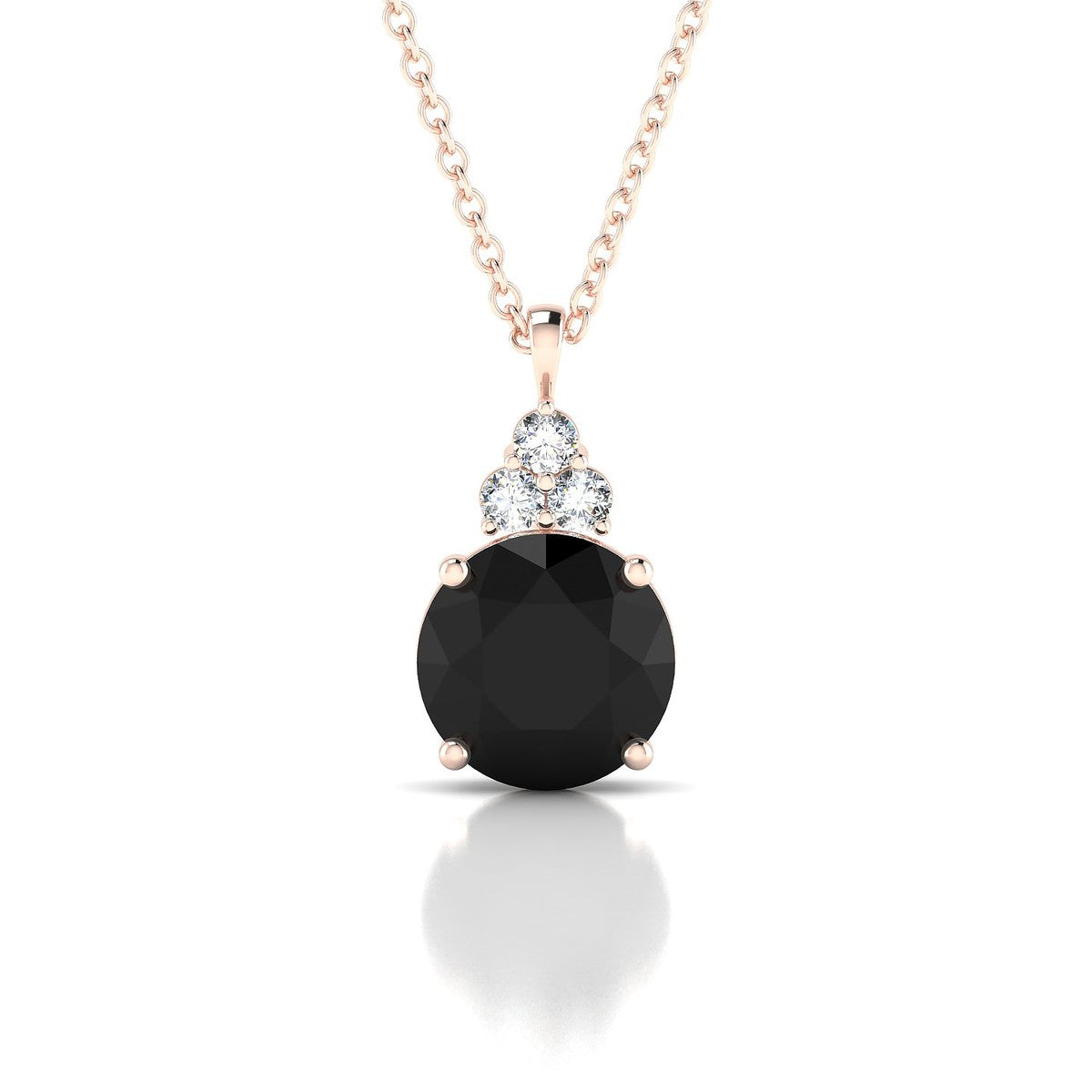 Mirage | 18k Rose Gold 8 mm Round Black Diamond Pendant